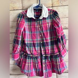 Polo Ralph Lauren Plaid Long Sleeve Dress size 4/4t